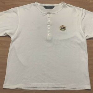 Vintage Burberrys Short Sleeve Multi Button Henley